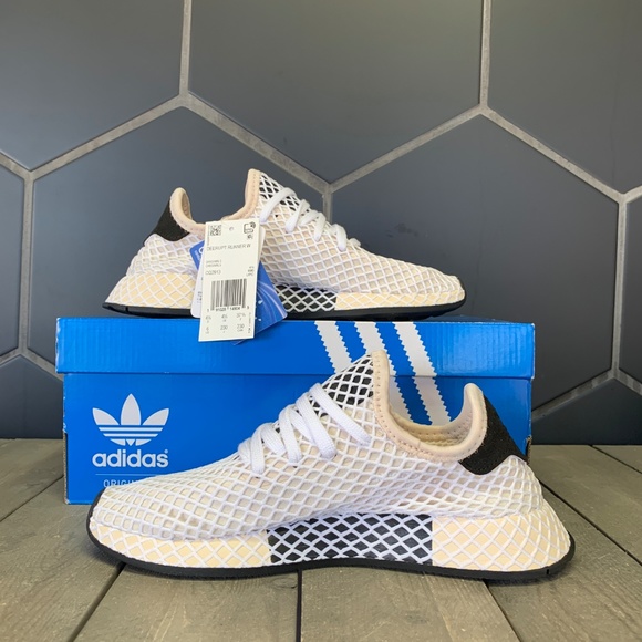 Womens Adidas Deerupt Runner Linen Black Shoes - Picture 2 of 5